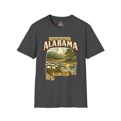 Vintage Alabama Heritage Unisex Softstyle T Shirt State Pride Graphic Tee Collections FS03