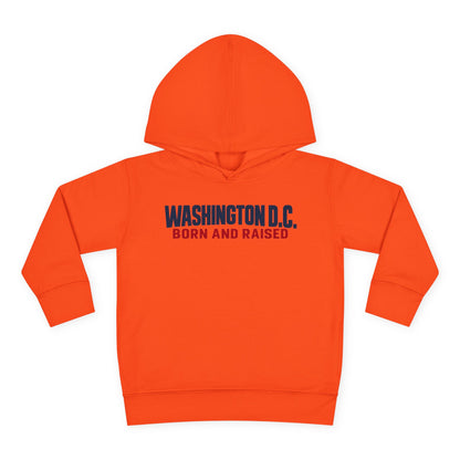 Washington DC Born and Raised Minimal Modern Unisex Toddler Pullover Fleece Hoodie