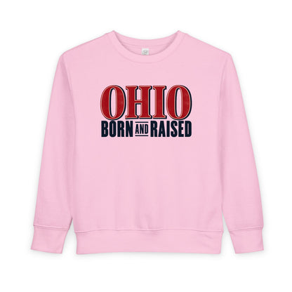 Ohio Born and Raised Premium Heritage Unisex Toddler Sweatshirt