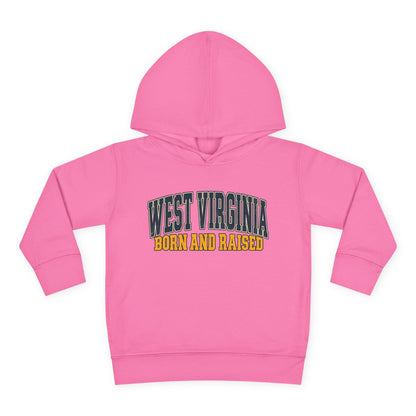 West Virginia Born and Raised Vintage Americana Unisex Toddler Pullover Fleece Hoodie