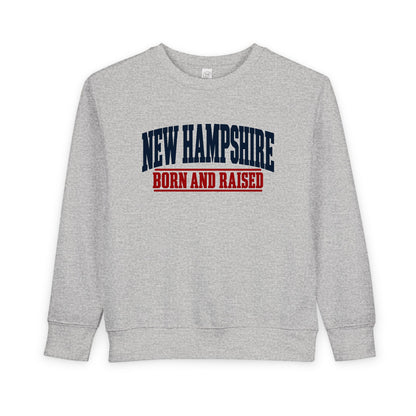 New Hampshire Born and Raised Rugged New England Unisex Toddler Sweatshirt Graphic