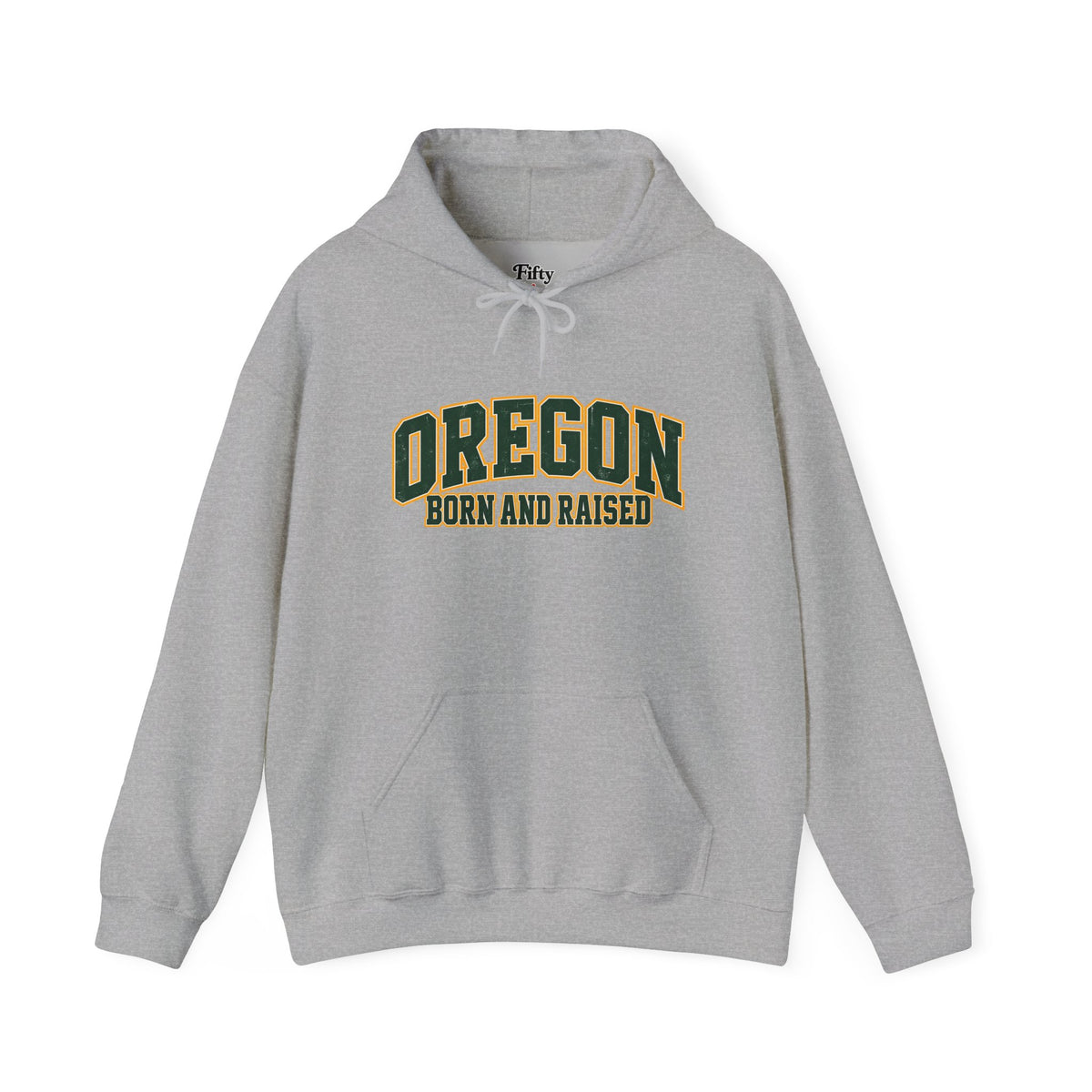 Oregon Born and Raised Old-School Athletic Unisex Hoodie Graphic