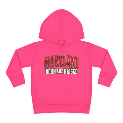 Maryland Born and Raised Bold Athletic Unisex Toddler Pullover Fleece Hoodie