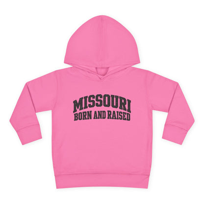 Missouri Born and Raised Collegiate Unisex Toddler Pullover Fleece Hoodie