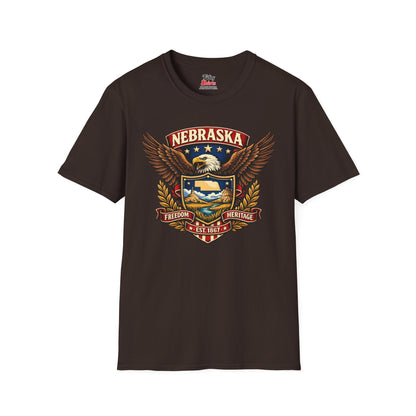 Nebraska Americana Eagle Unisex Softstyle T Shirt State Pride Graphic Tee Collections FS03