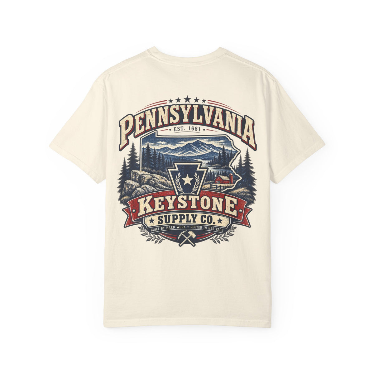 Pennsylvania Keystone Supply Co Unisex Comfort Color 1717 Streetwear Graphic Tee
