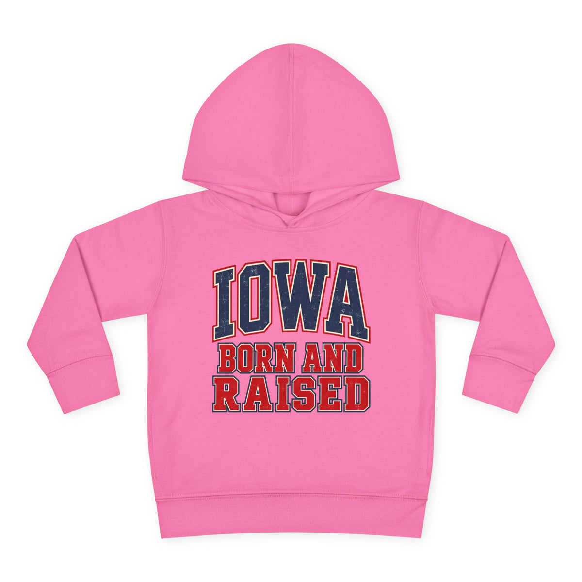 Iowa Born and Raised Vintage Collegiate Unisex Toddler Pullover Fleece Hoodie