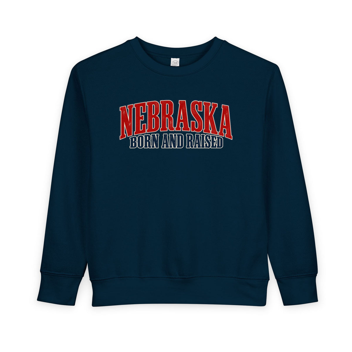 Nebraska Born and Raised Premium Heritage Label Unisex Toddler Sweatshirt Graphic
