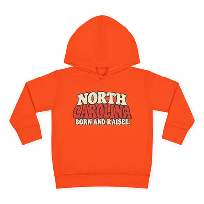 North Carolina Born and Raised Carolina Vintage Unisex Toddler Pullover Fleece Hoodie