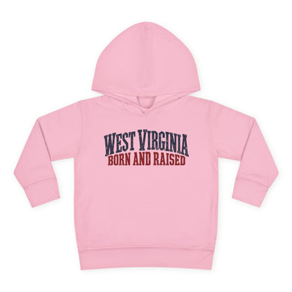 West Virginia Born and Raised Classic Americana Unisex Toddler Pullover Fleece Hoodie