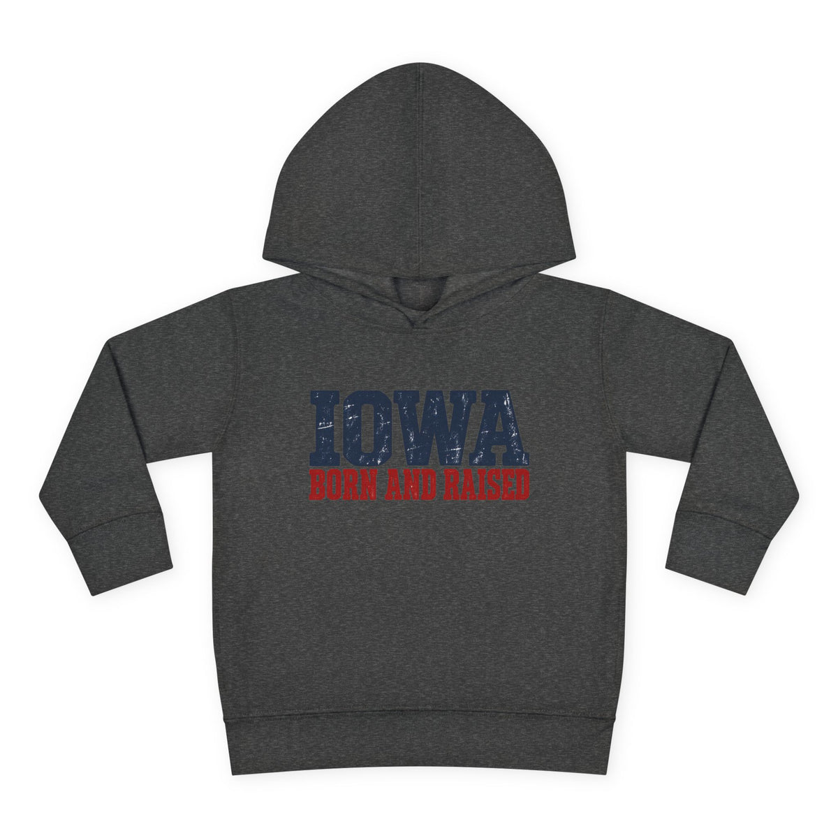 Iowa Born and Raised Rustic Midwest Unisex Toddler Pullover Fleece Hoodie