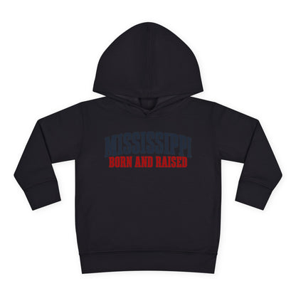 Mississippi Born and Raised Minimal Vintage Unisex Toddler Pullover Fleece Hoodie