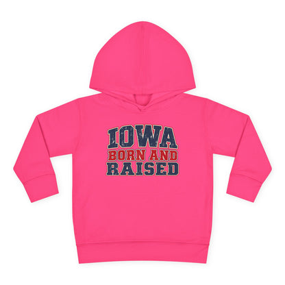 Iowa Born and Raised intage Farmhouse Americana Unisex Toddler Pullover Fleece Hoodie