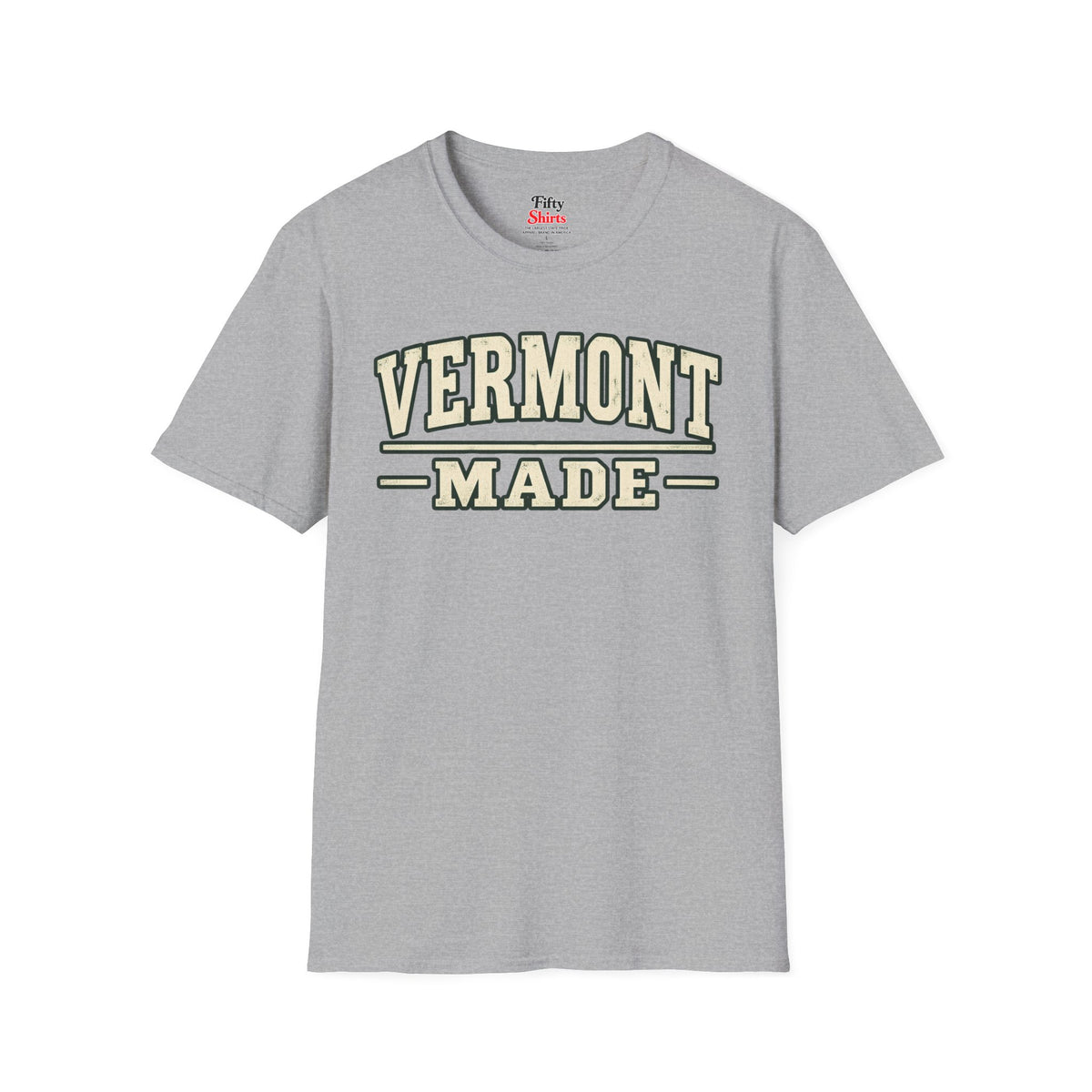 Vermont Made Unisex Softstyle T Shirt State Name Graphic Tee