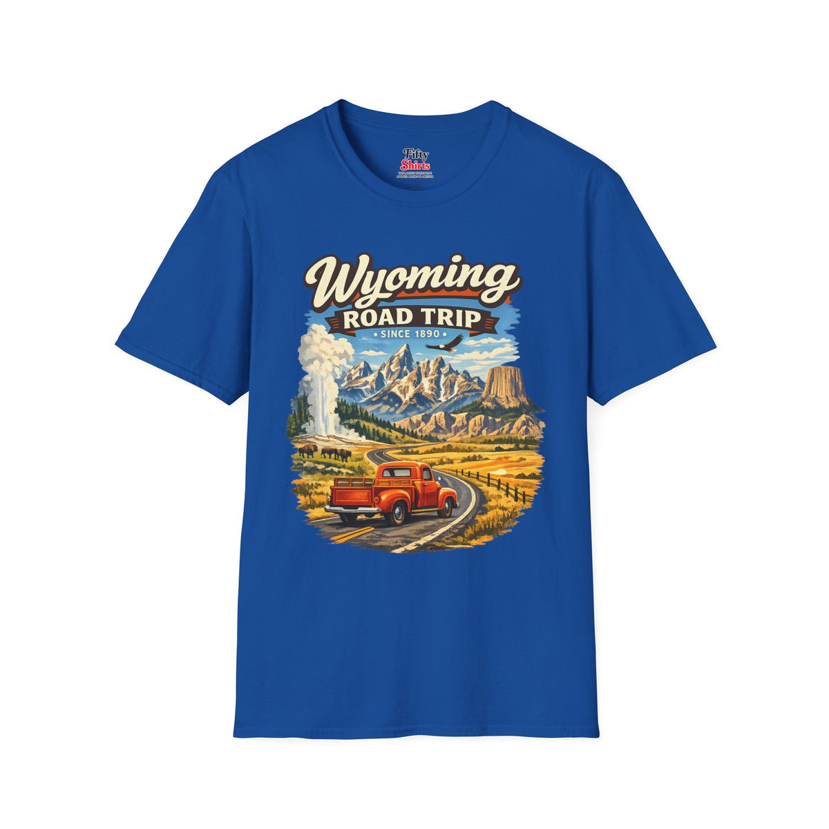 Wyoming Road Trip Unisex Softstyle T Shirt State Pride Graphic Tee Collections FS03