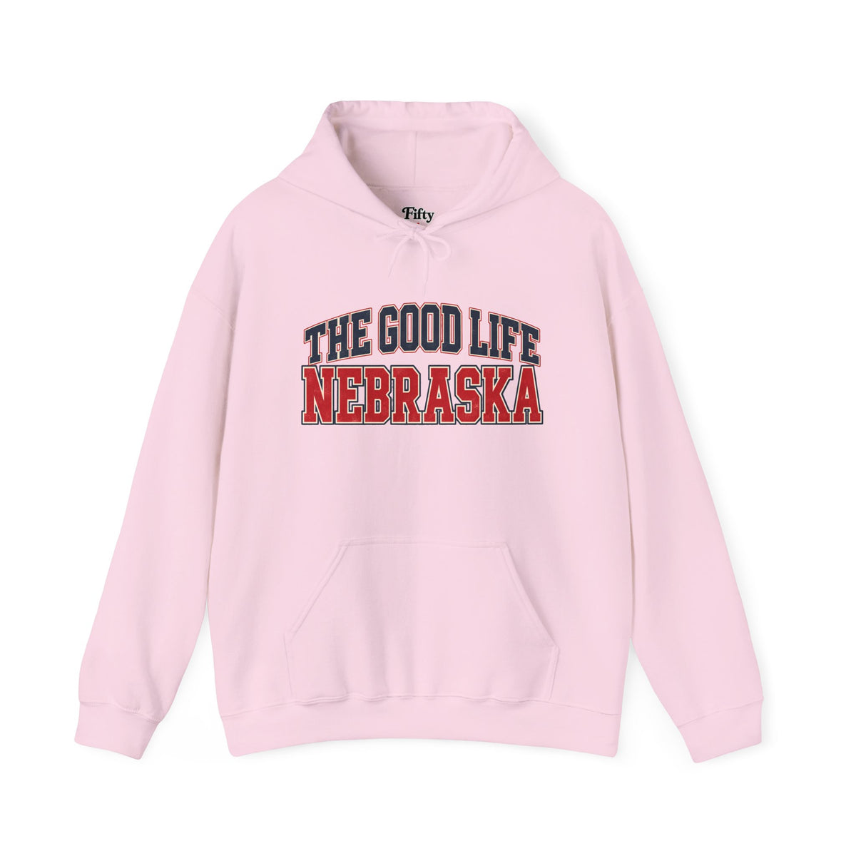 The Good Life Nebraska Unisex Hoodie State Name Graphic