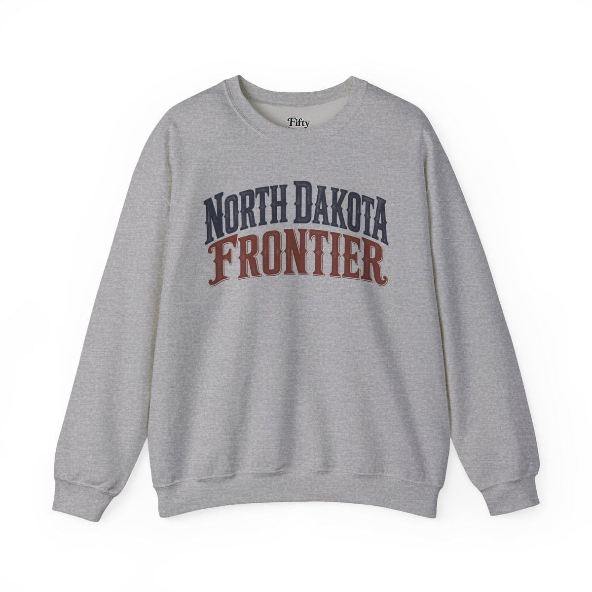 North Dakota Frontier Unisex Crewneck Sweatshirt State Name Graphic