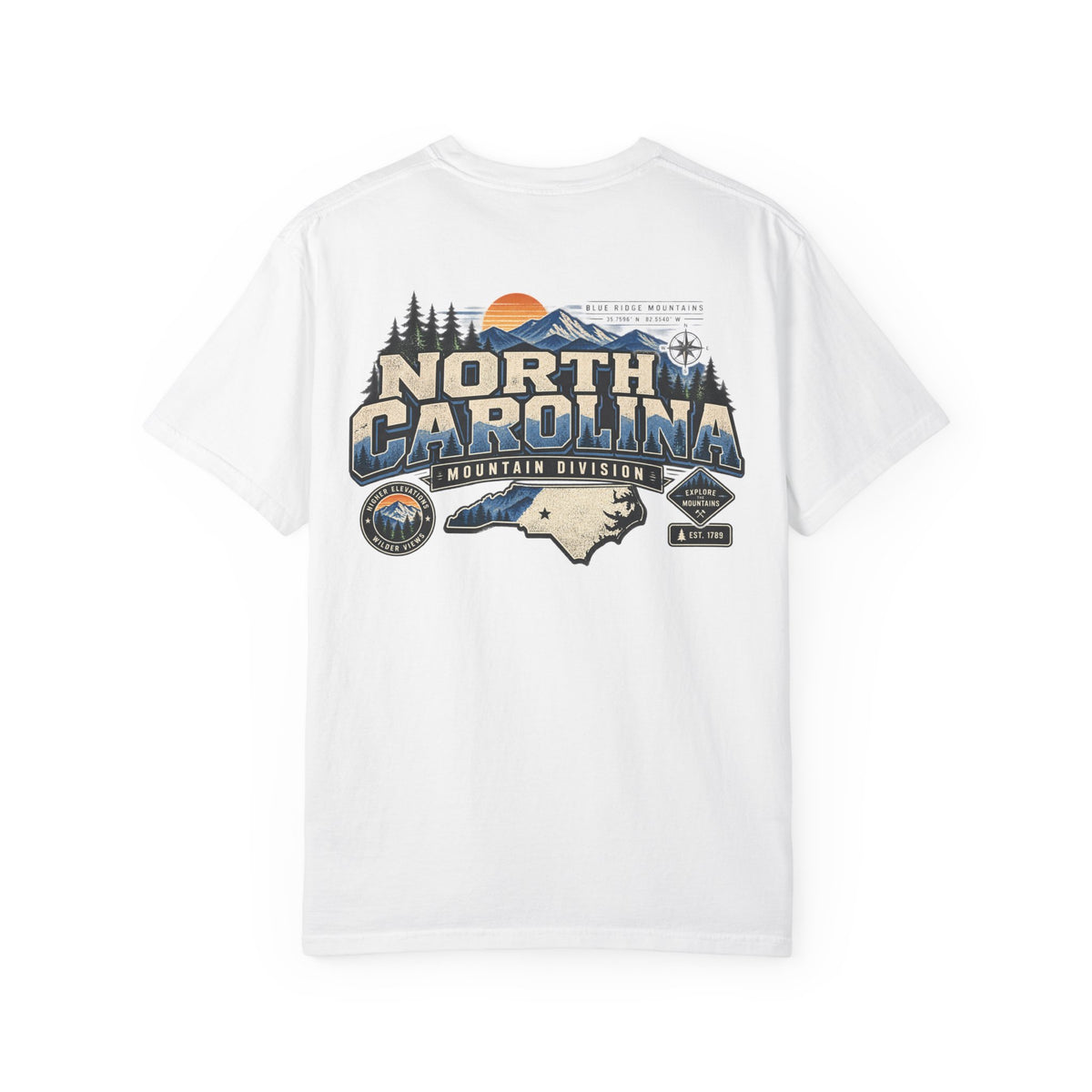 North Carolina Mountain Division Unisex Comfort Color 1717 Streetwear Graphic Tee