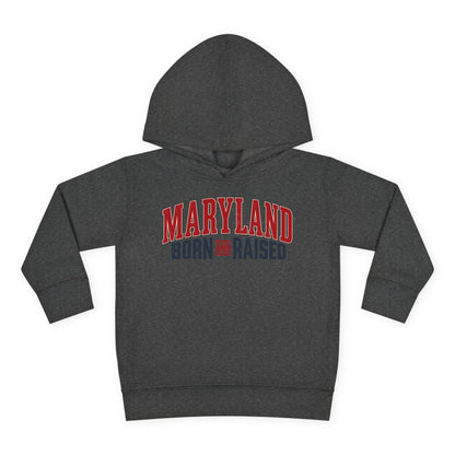 Maryland Born and Raised Timeless Heritage Unisex Toddler Pullover Fleece Hoodie