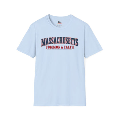 Massachusetts Commonwealth Unisex Softstyle T Shirt State Name Graphic Tee