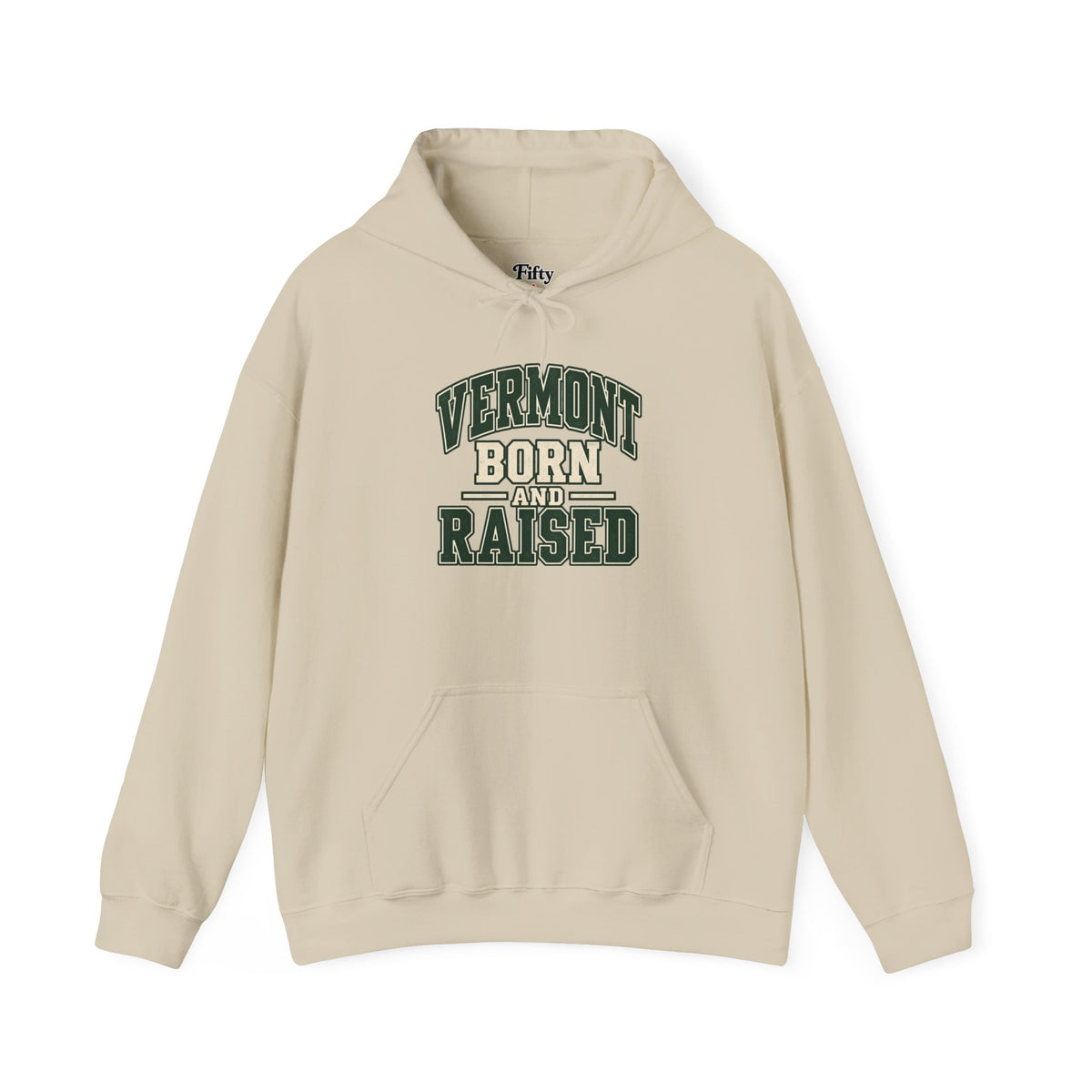 Vermont Born And Raised Unisex Hoodie State Name Graphic