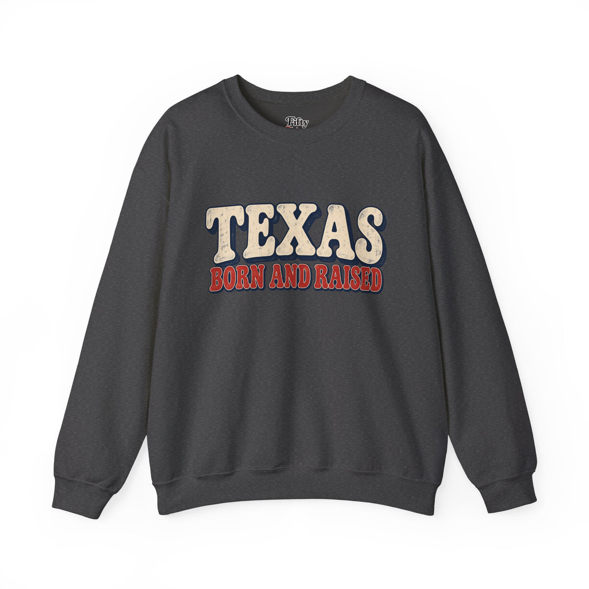 Texas Born and Raised Retro Americana Unisex  Sweatshirt Graphic