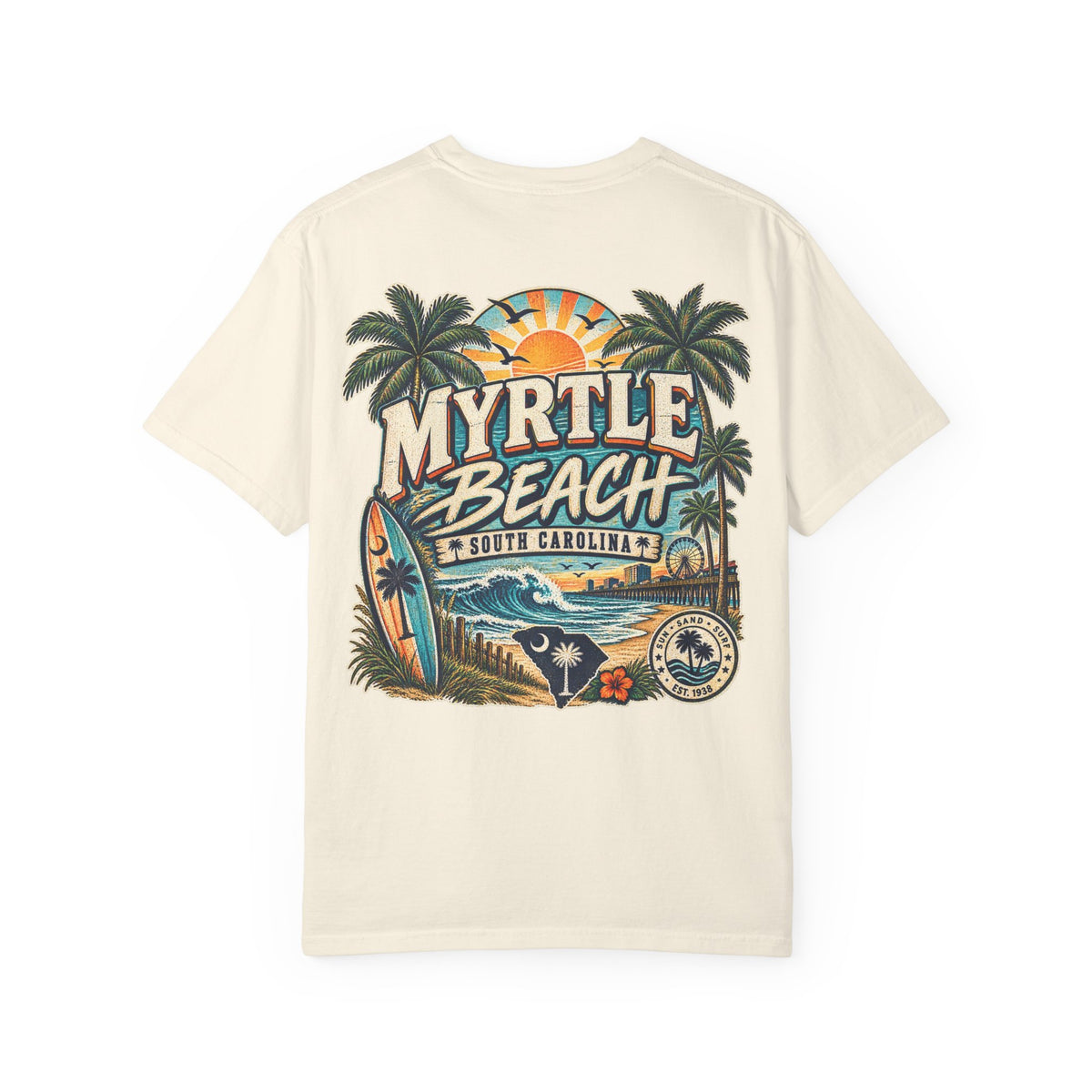 Myrtle Beach South Carolina Unisex Comfort Color 1717 Streetwear Graphic Tee