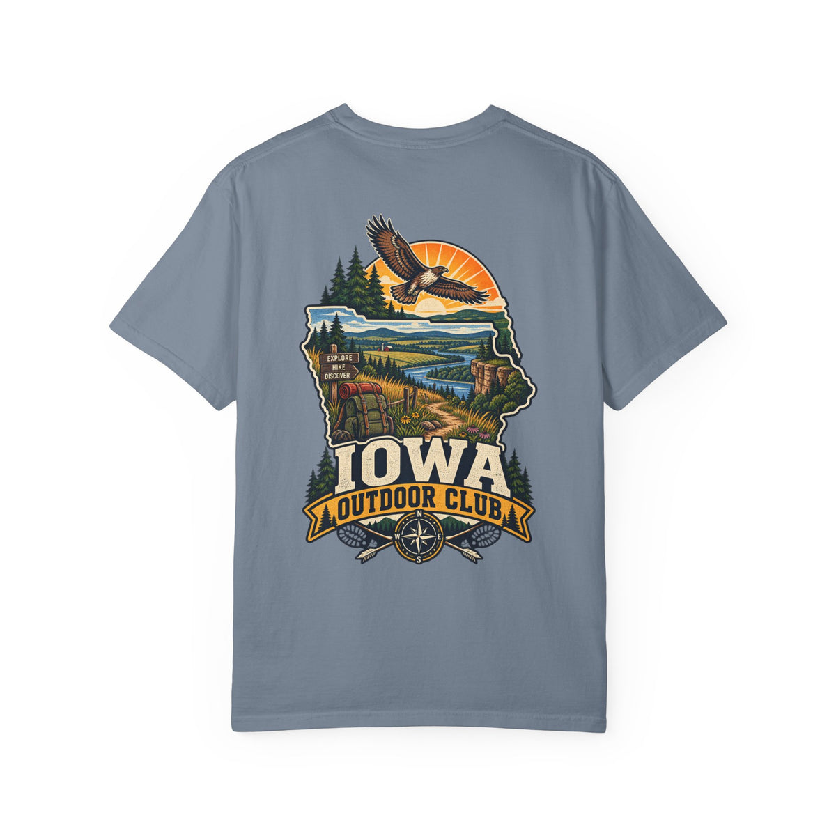 Iowa Outdoor Club Unisex Comfort Color 1717 Streetwear Graphic Tee