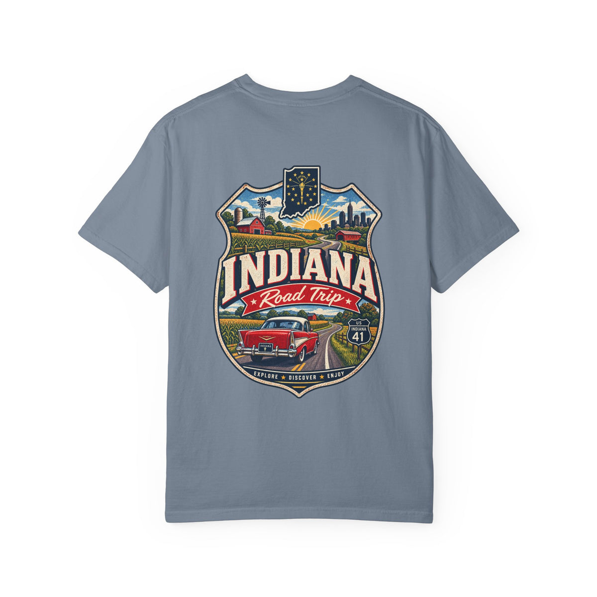 Indiana Road Trip Unisex Comfort Color 1717 Streetwear Graphic Tee
