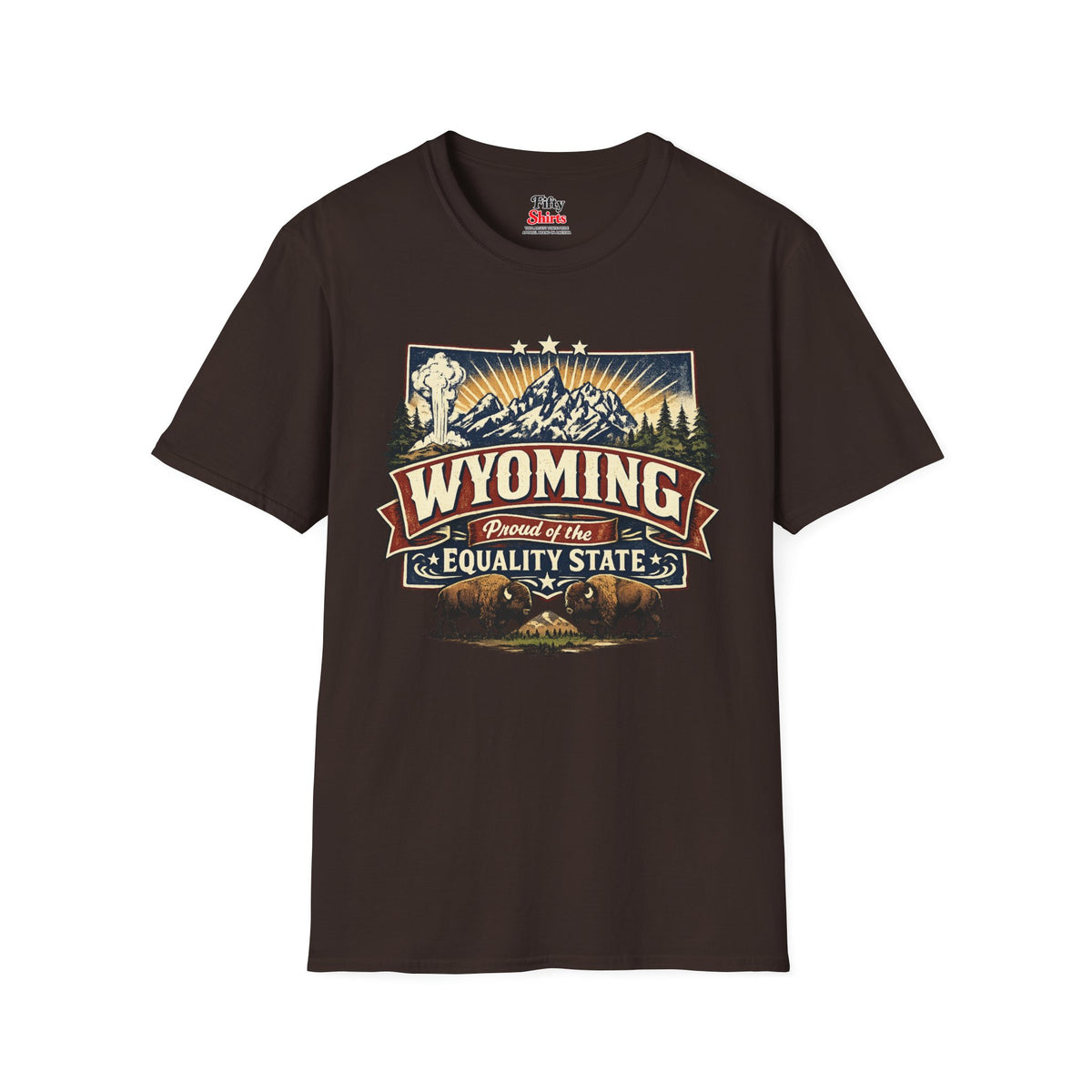 Wyoming State Pride Unisex Softstyle T Shirt State Pride Graphic Tee Collections FS03