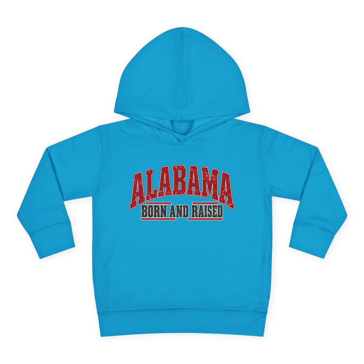 Alabama Born and Raised Bold Southern Americana Unisex Toddler Pullover Fleece Hoodie