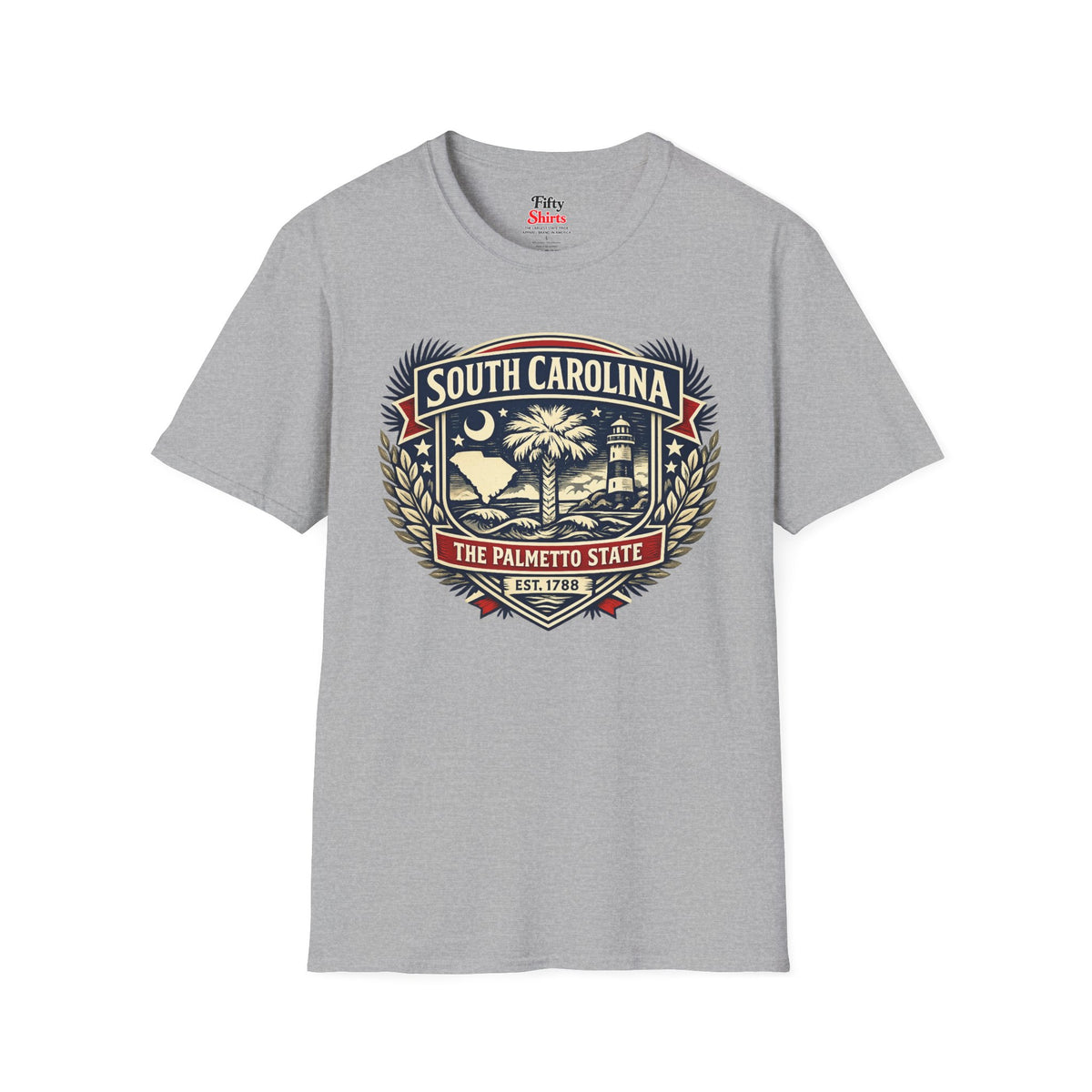 South Carolina Heritage Badge Unisex Softstyle T Shirt State Pride Graphic Tee Collections FS03