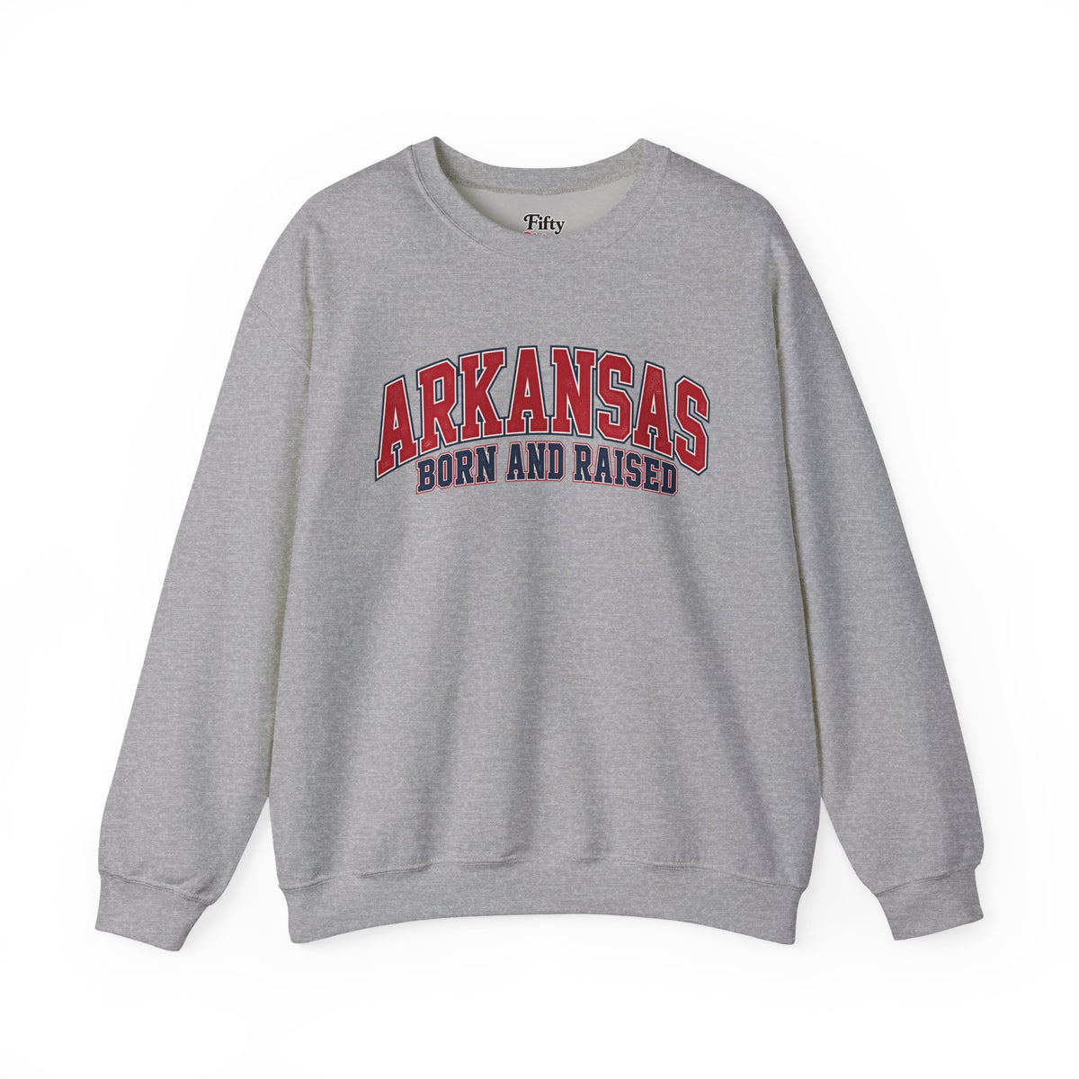 Arkansas Born and Raised Premium Collegiate Unisex Sweatshirt Graphic