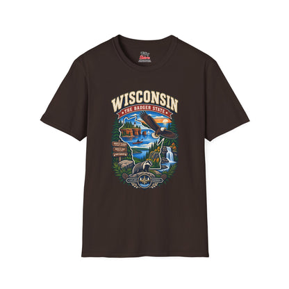 Wisconsin Badger State Adventure Unisex Softstyle T Shirt State Pride Graphic Tee Collections FS03