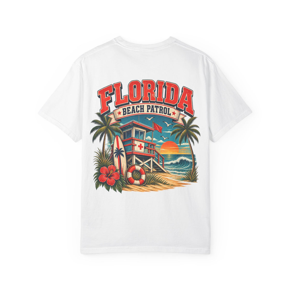 Florida Beach Patrol  Unisex Comfort Color 1717 Streetwear Graphic Tee