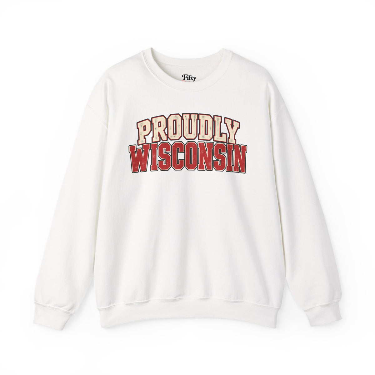 Proudly Wisconsin Unisex Crewneck Sweatshirt State Name Graphic