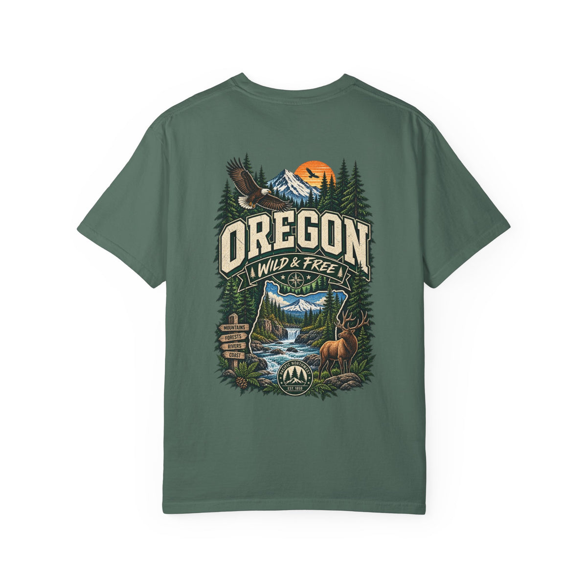 Oregon Wild & Free Unisex Comfort Color 1717 Streetwear Graphic Tee