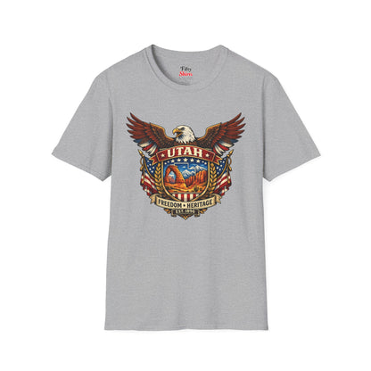 Utah Americana Eagle Unisex Softstyle T Shirt State Pride Graphic Tee Collections FS03
