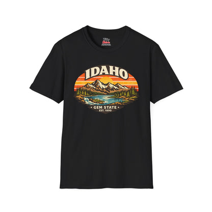 Idaho Mountain Sunset Unisex Softstyle T Shirt State Pride Graphic Tee Collections FS03