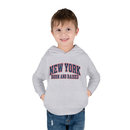 New York Born and Raised Vintage Athletic Heritage Unisex Toddler Pullover Fleece Hoodie Graphic