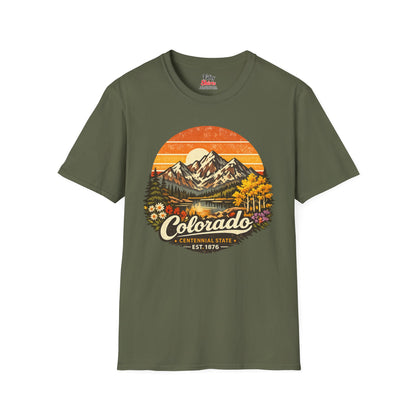 Colorado Mountain Sunset Unisex Softstyle T Shirt State Pride Graphic Tee Collections FS03