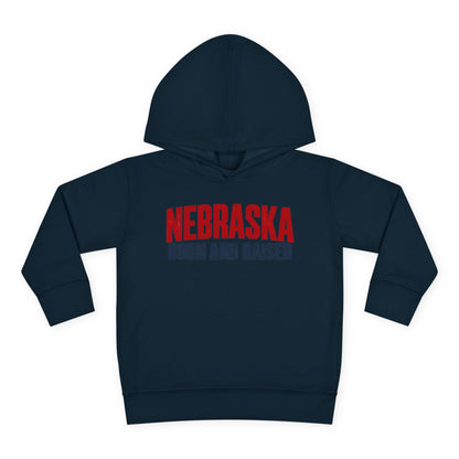 Nebraska Born and Raised Minimal Heritage Unisex Toddler Pullover Fleece Hoodie