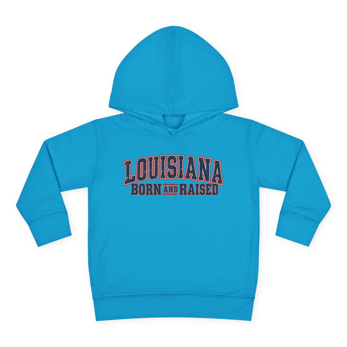 Louisiana Born and Raised Vintage Americana Unisex Toddler Pullover Fleece Hoodie