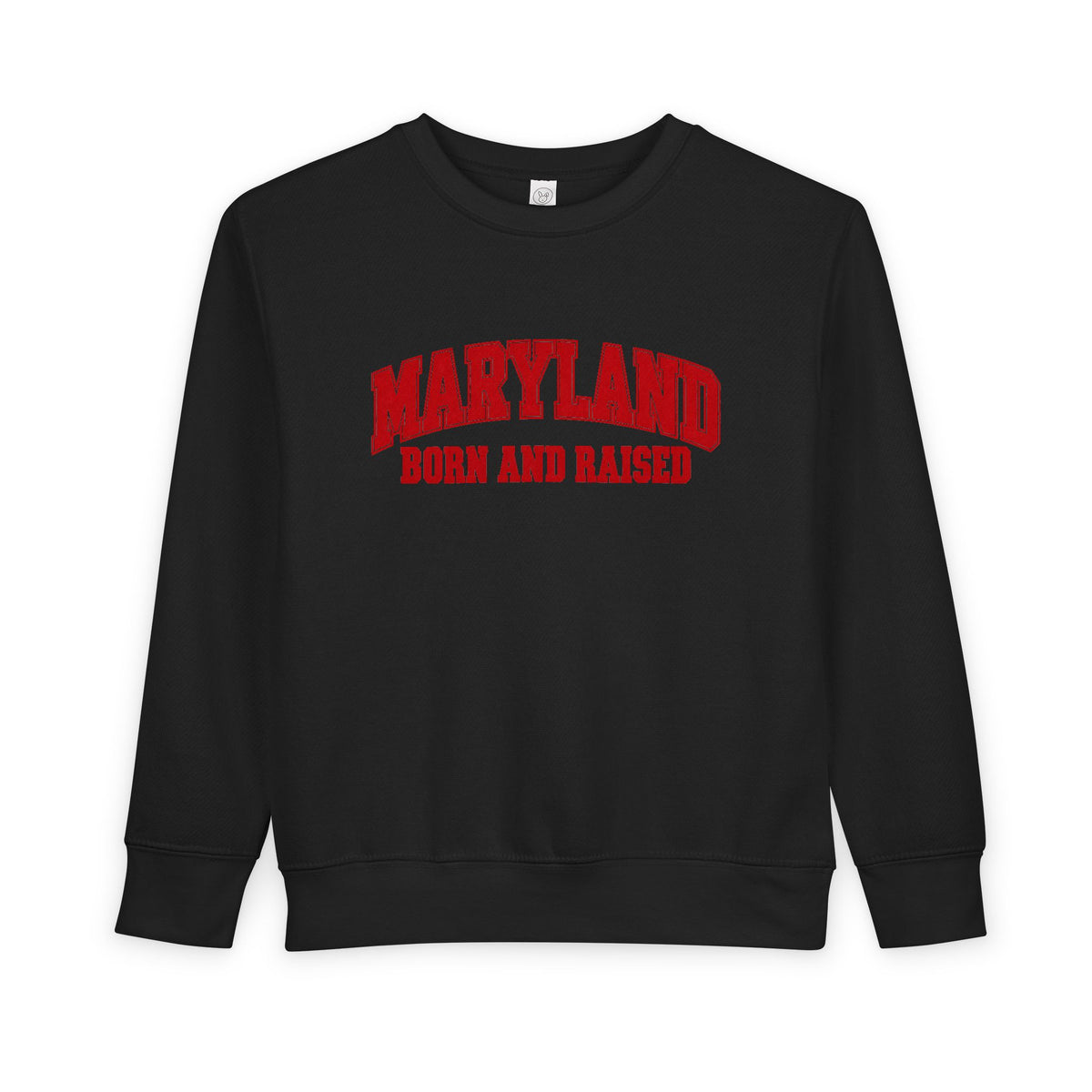 Maryland Born and Raised Classic Collegiate Unisex Toddler Sweatshirt