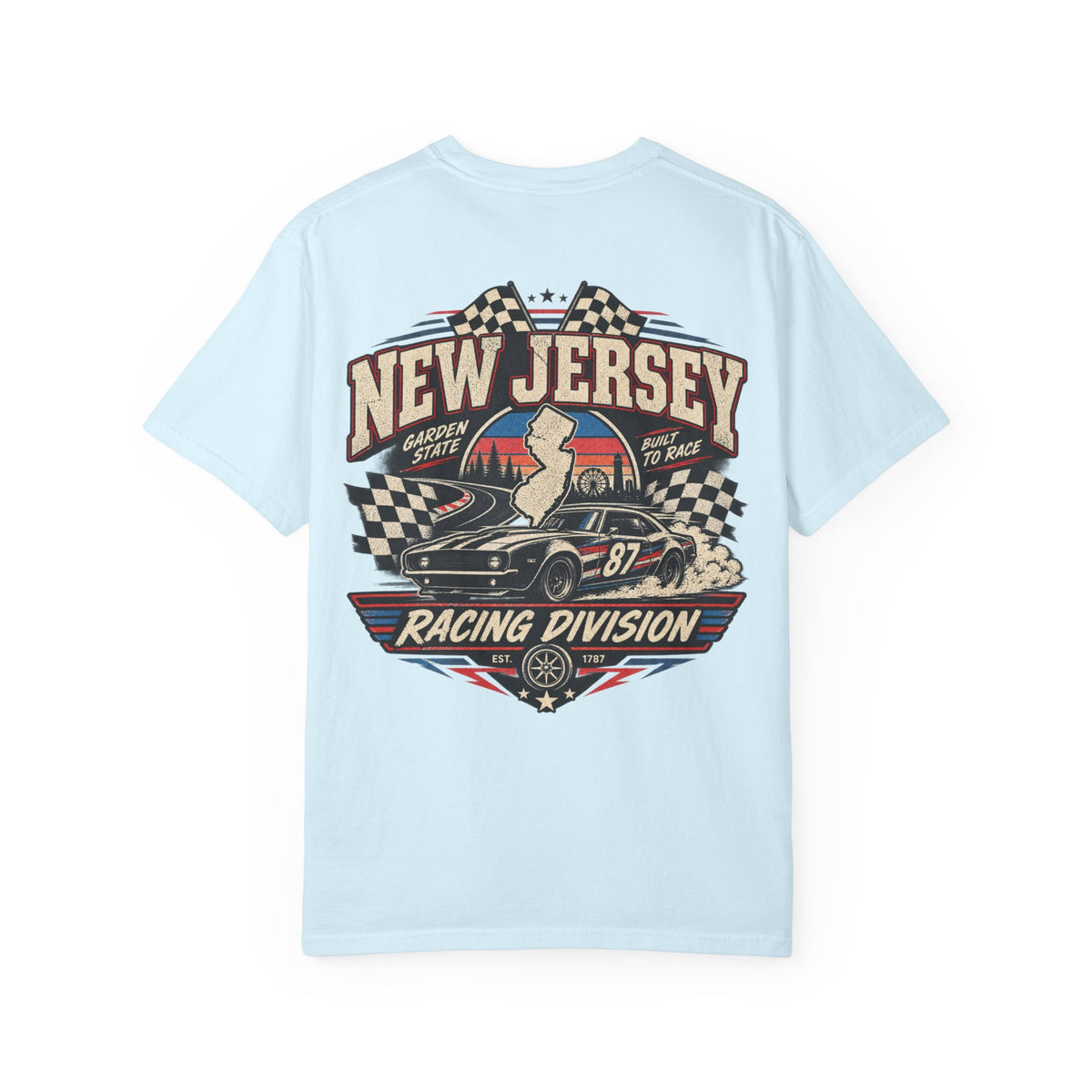 New Jersey Racing Division Unisex Comfort Color 1717 Streetwear Graphic Tee