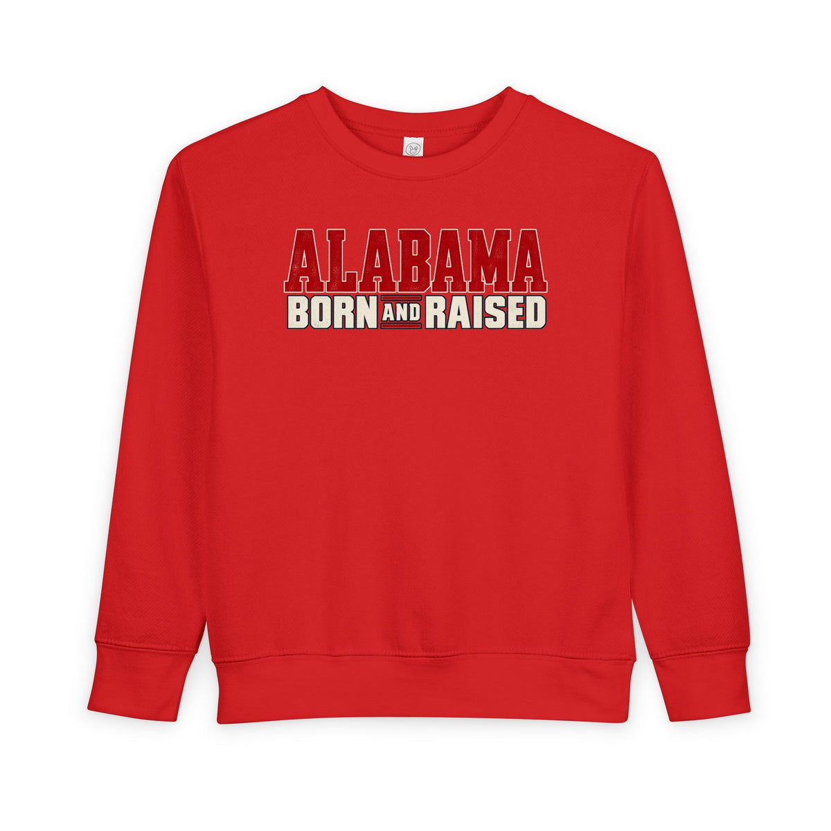 Alabama Born and Raised Premium Southern Streetwear Unisex Toddler Sweatshirt