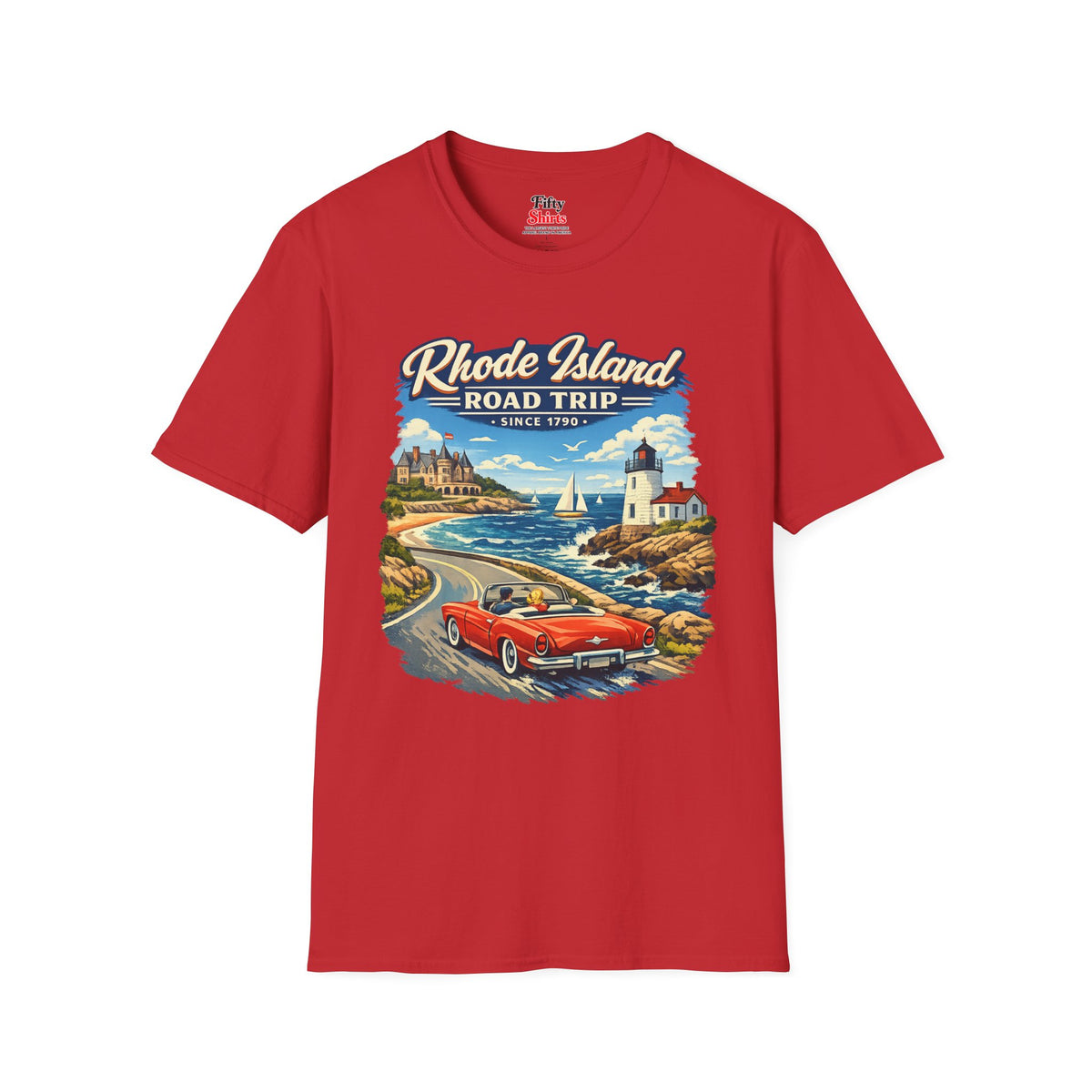 Rhode Island Road Trip Unisex Softstyle T Shirt State Pride Graphic Tee Collections FS03