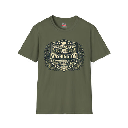 Washington Heritage Badge Unisex Softstyle T Shirt State Pride Graphic Tee Collections FS03