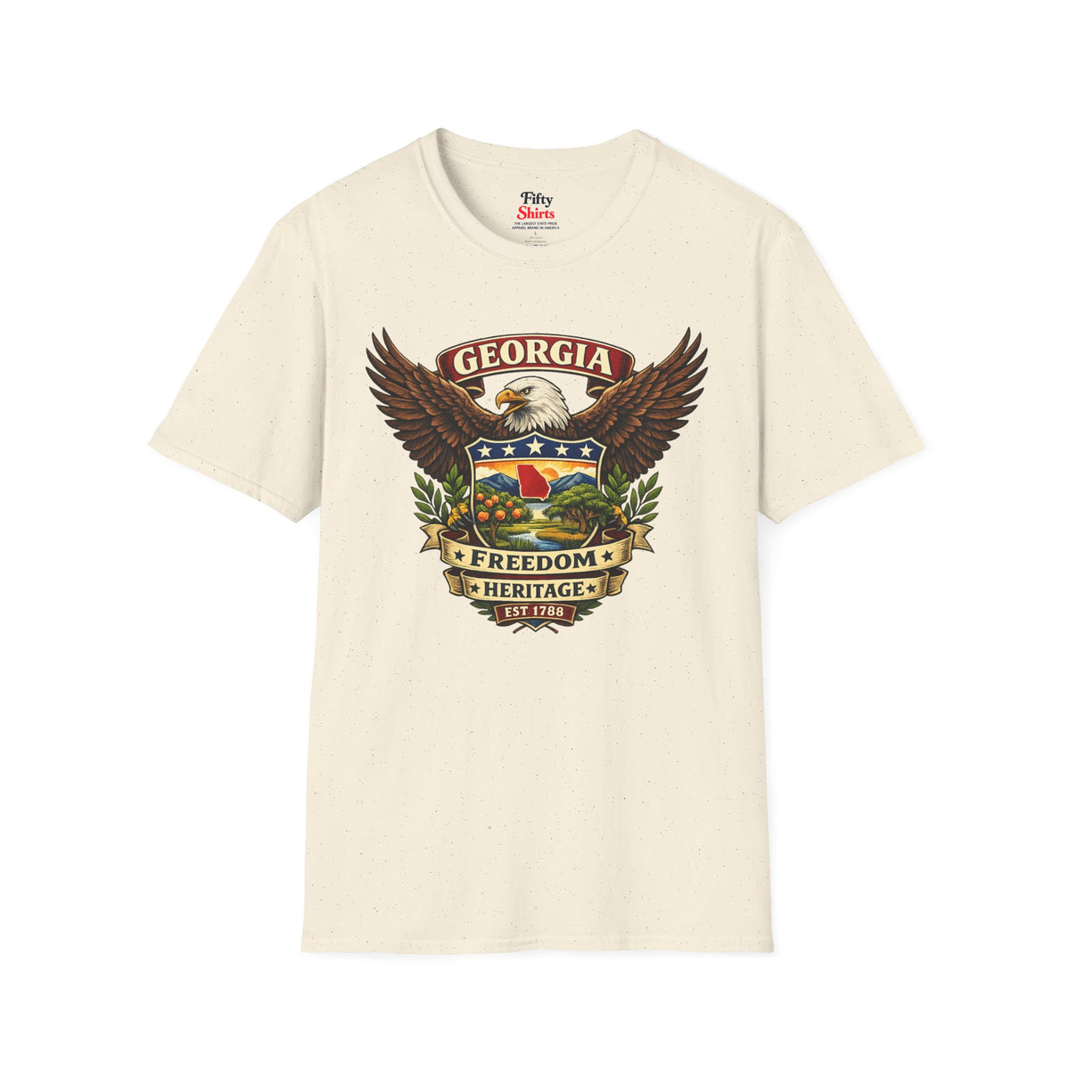 Georgia Americana Eagle Unisex Softstyle T Shirt State Pride Graphic Tee Collections FS03