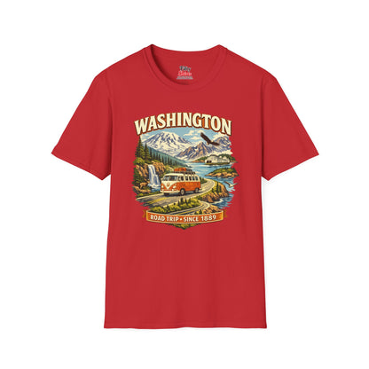 Washington Roadtrip Unisex Softstyle T Shirt State Pride Graphic Tee Collections FS03